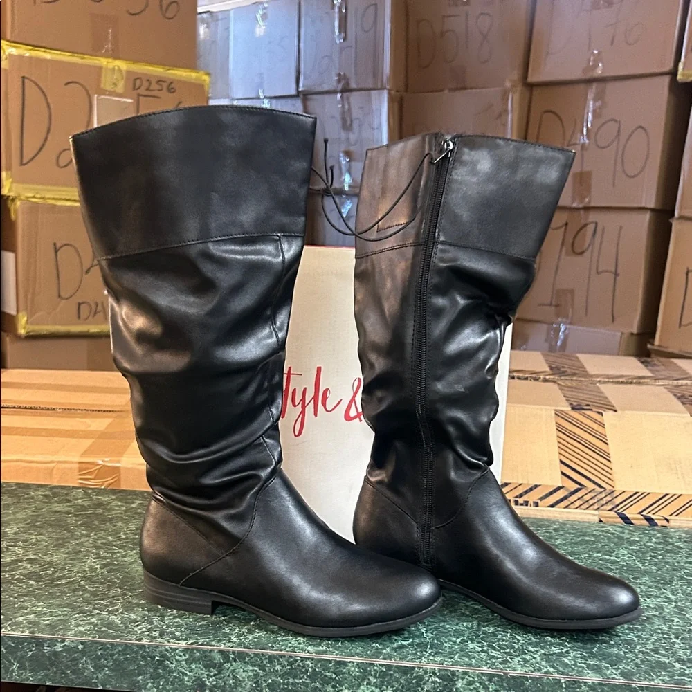 Style & Co. Black Over the Knee Boots